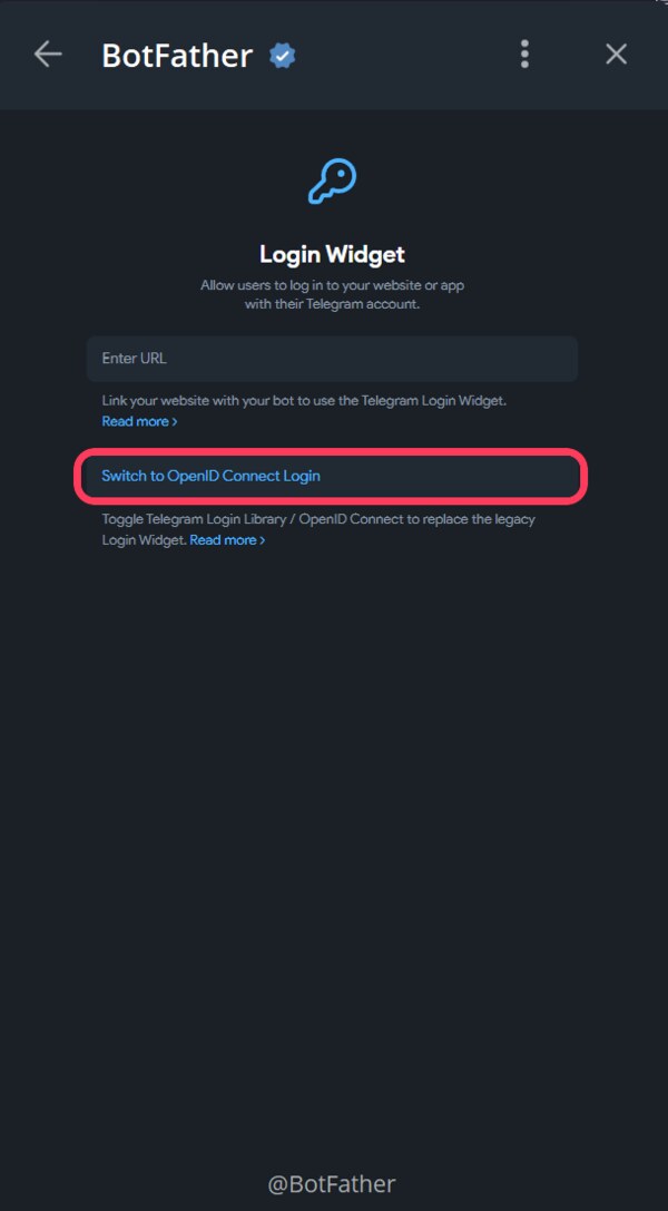 Login Widget → «Switch to OpenID Connect»