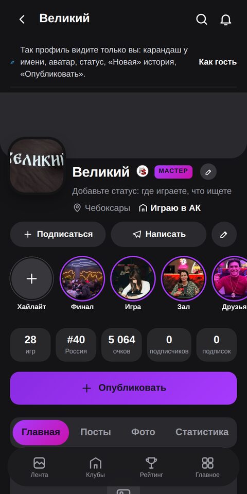 Профиль игрока